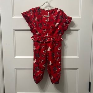 Like new worn once Sz 2t red floral romper Janie and Jack